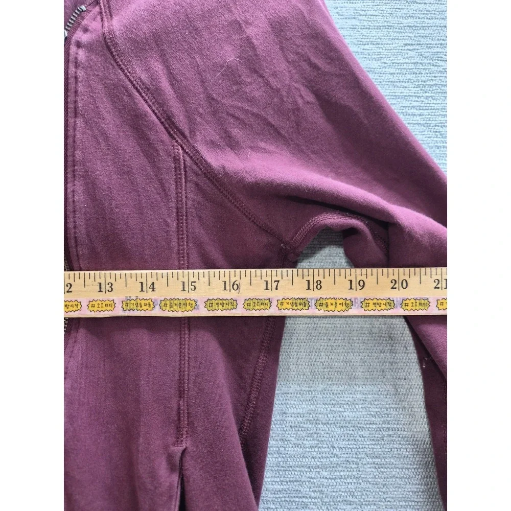 Nike Hoodie Womens Large Maroon Logo Cotton Fleece Lined Asymmetric Full Zip